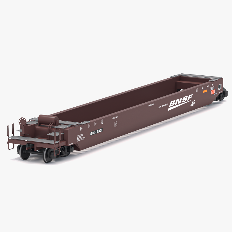 Вагон Husky Stack BNSF 3D Модель .c4d .max .obj .3ds .fbx .stl .blend