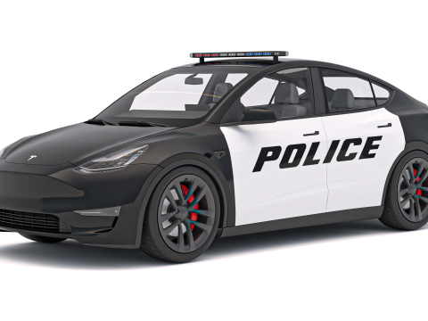 Tesla Y Policía 2024 Modelo 3D