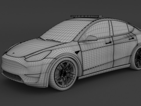 Tesla Y Policía 2024 Modelo 3D