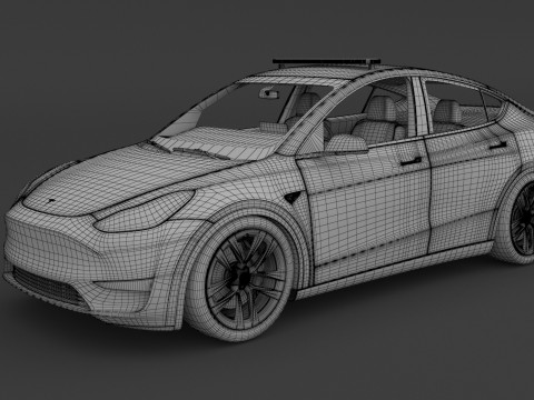 Tesla Y Policía 2024 Modelo 3D