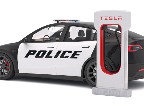 Tesla Y Police і Supercharger V3 3D Модель