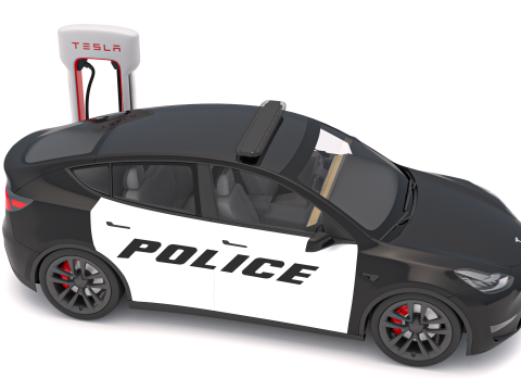 Tesla Y Police і Supercharger V3 3D Модель