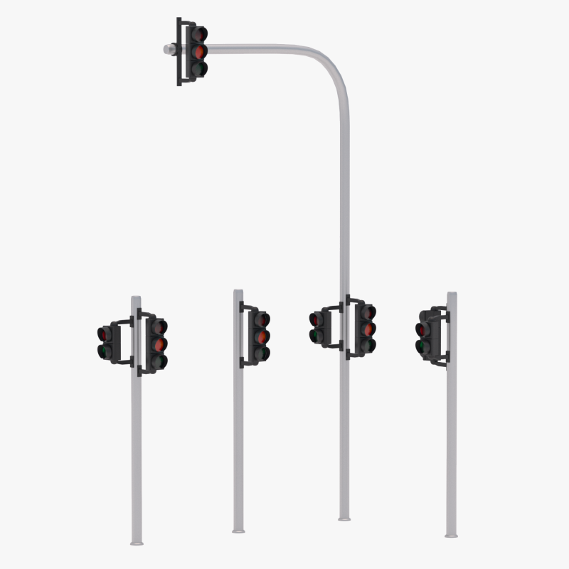 Коллекция светофоров 3D Модель .c4d .max .obj .3ds .fbx .stl .blend