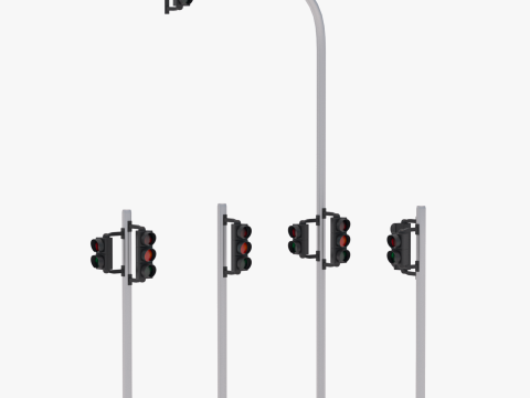 ट्रैफिक लाइट सेट संग्रह 3D मॉडल
