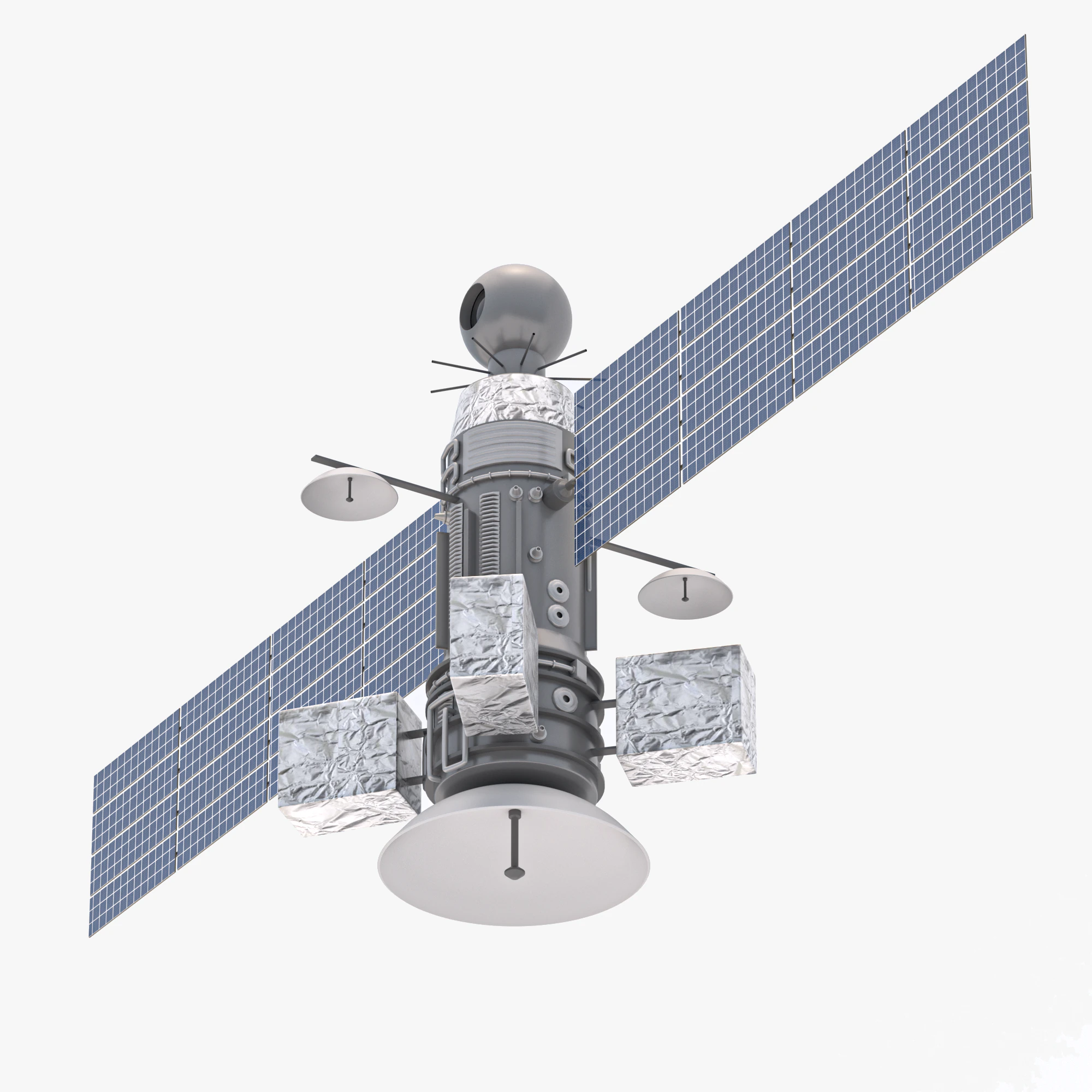 Weather Satellite 2 3D Model .c4d .max .obj .3ds .fbx .stl .blend 