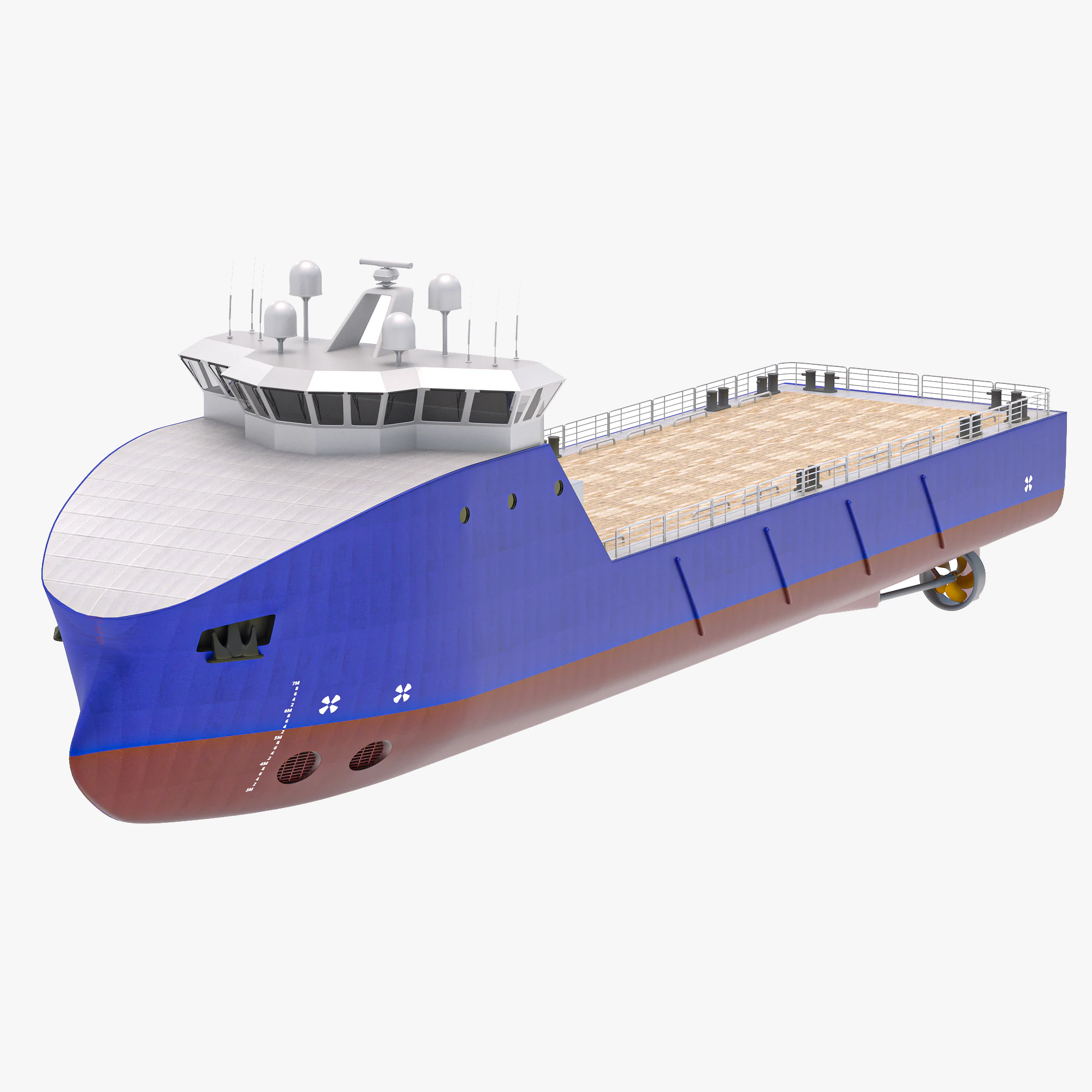 Tug Supply Vessel 3D Model .c4d .max .obj .3ds .fbx .stl .blend 