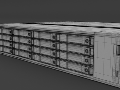 Server dati 4U2 Modello 3D