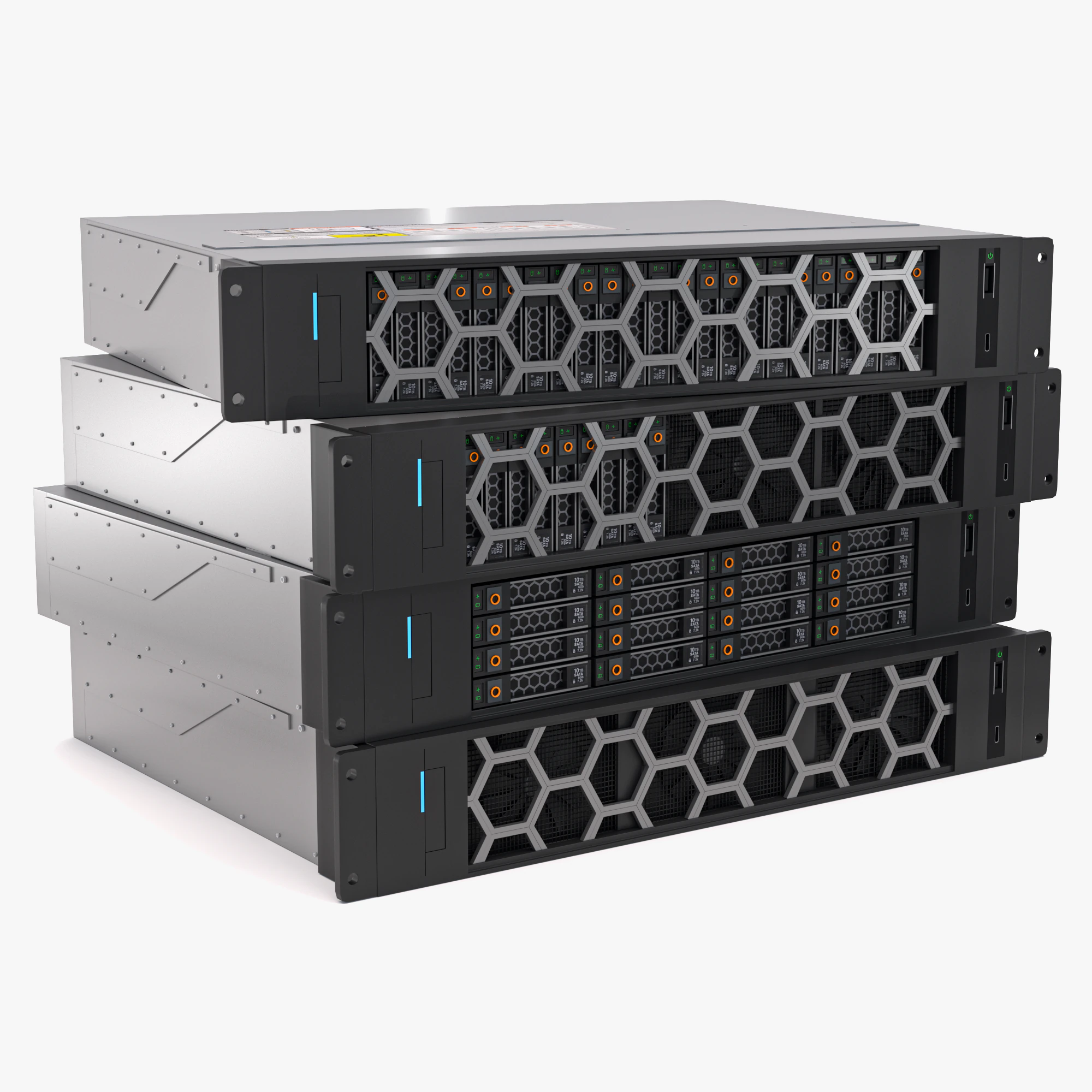 Data Storage Server Collection 3D Model .c4d .max .obj .3ds .fbx .stl .blend 