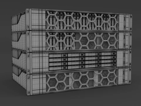 Data Storage Server Collection 3D Model