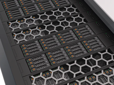 Rack del server dati Modello 3D