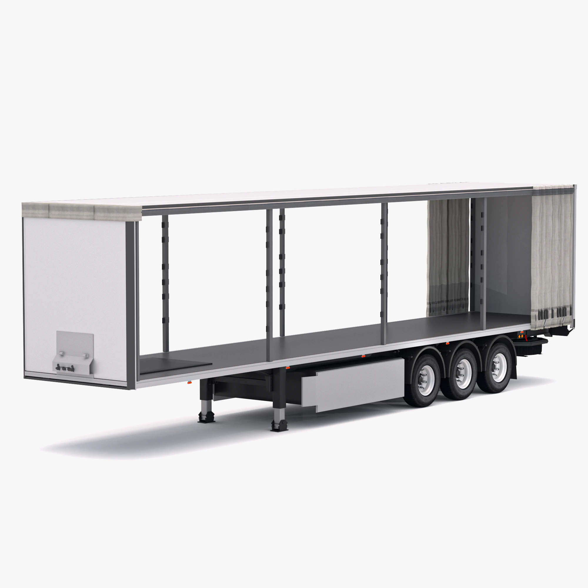 Cortina aberta 2 do semirreboque Modelo 3D .c4d .max .obj .3ds .fbx .stl .blend 