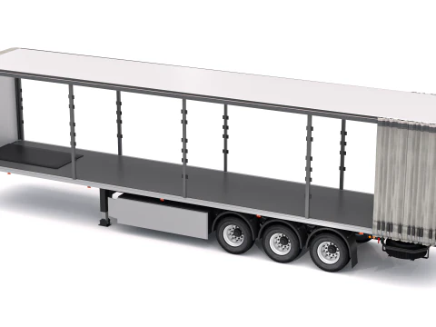 Cortina aberta 2 do semirreboque Modelo 3D