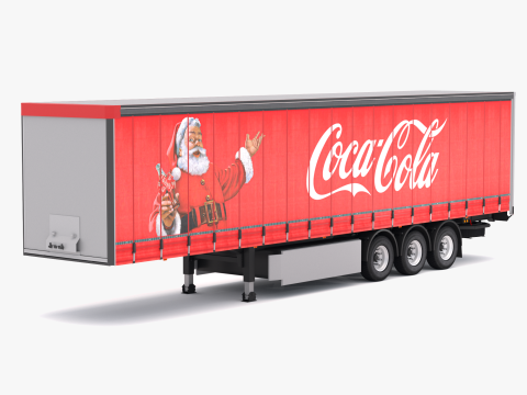Напівпричіп Coca-Cola Curtainsider 3D Модель
