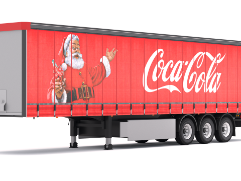 Semirremolque Coca-Cola con lona corredera Modelo 3D