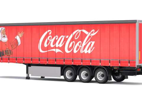 Semi Trailer Coca-Cola Curtainsider 3D Model