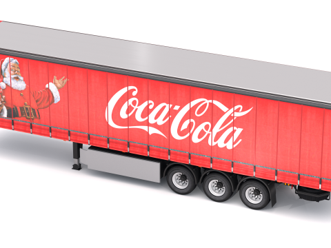 Semirremolque Coca-Cola con lona corredera Modelo 3D
