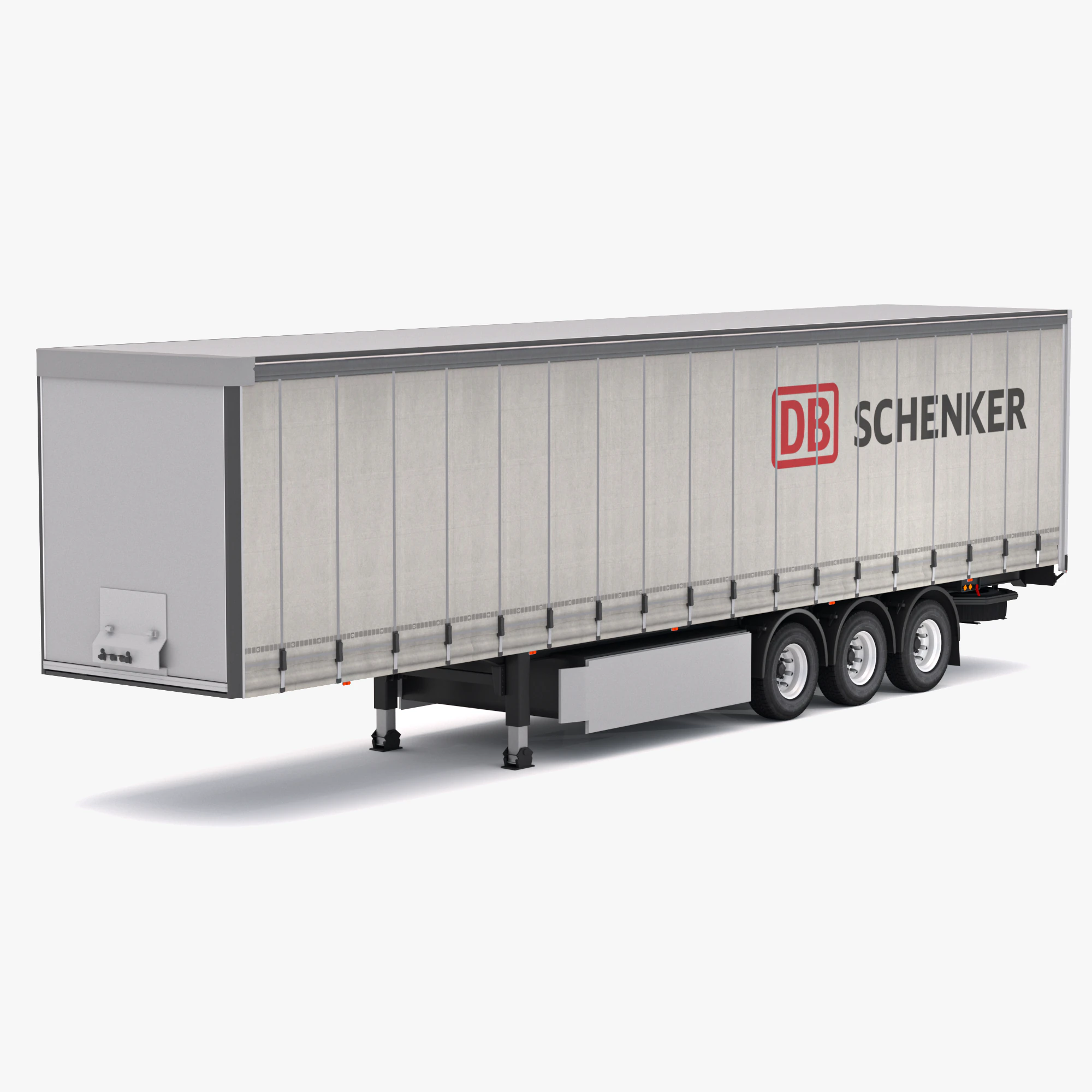 Cortina semi-reboque DB Schenker Modelo 3D .c4d .max .obj .3ds .fbx .stl .blend