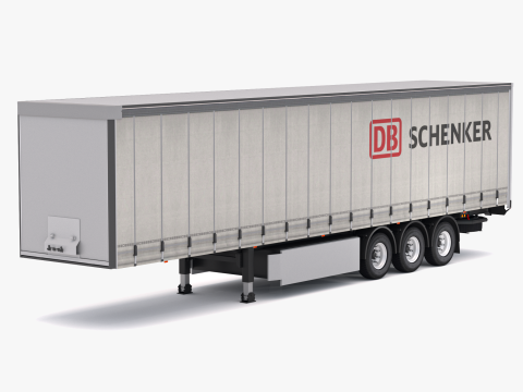 Semi Remorque Bâche DB Schenker Modèle 3D