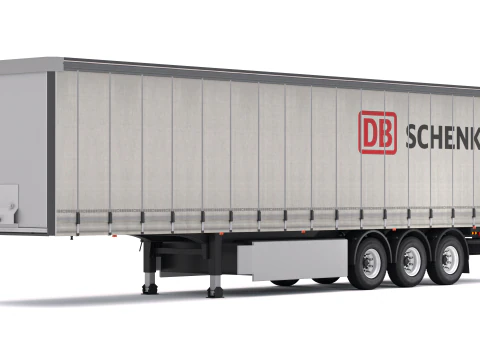 Cortina semi-reboque DB Schenker Modelo 3D