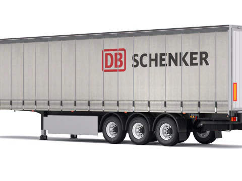 Cortina semi-reboque DB Schenker Modelo 3D