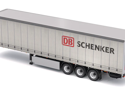 Cortina semi-reboque DB Schenker Modelo 3D