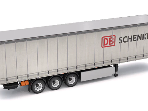 Cortina semi-reboque DB Schenker Modelo 3D