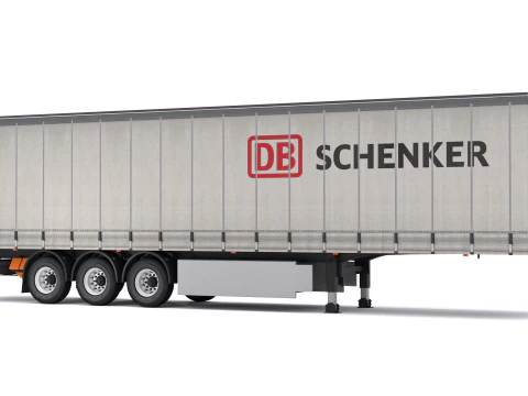 Cortina semi-reboque DB Schenker Modelo 3D