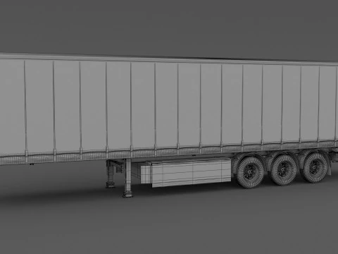 Cortina semi-reboque DB Schenker Modelo 3D