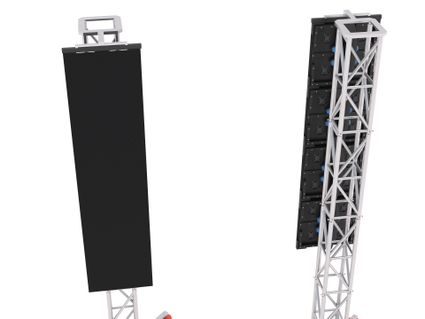 LED-Videowand v2 P2 mit Truss 3D Modell