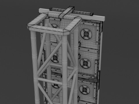 LED-Videowand v2 P2 mit Truss 3D Modell