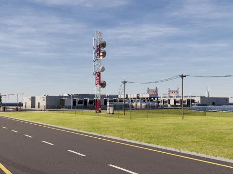 Data Center con interni e paesaggi Modello 3D