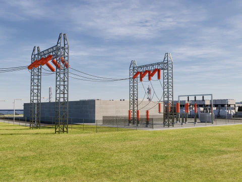 Data Center con interni e paesaggi Modello 3D