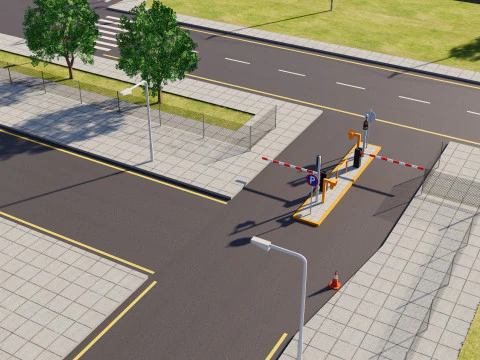 Data Center con interni e paesaggi Modello 3D