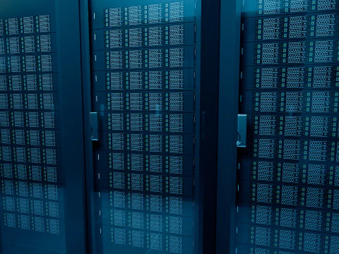 Data Center con interni e paesaggi Modello 3D