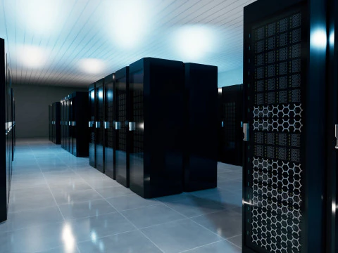 Data Center con interni e paesaggi Modello 3D