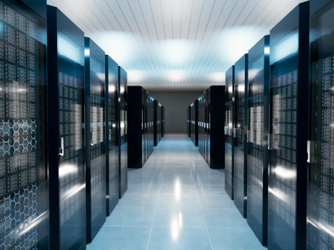 Data Center con interni e paesaggi Modello 3D