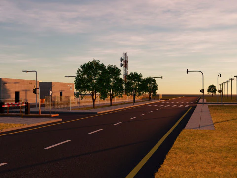 Data Center con interni e paesaggi Modello 3D