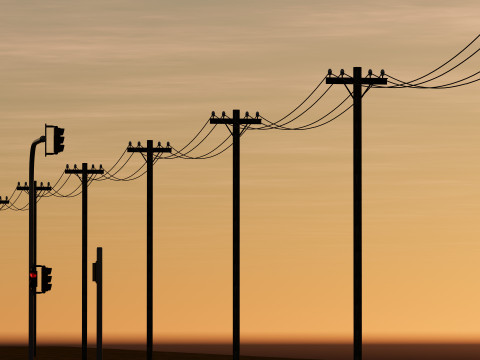 इंटीरियर और लैंडस्केप के साथ डेटा सेंटर 3D मॉडल