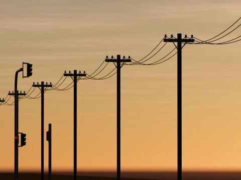 Data Center con interni e paesaggi Modello 3D