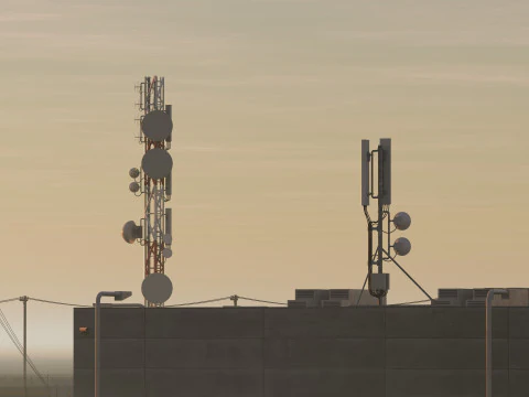 Data Center con interni e paesaggi Modello 3D