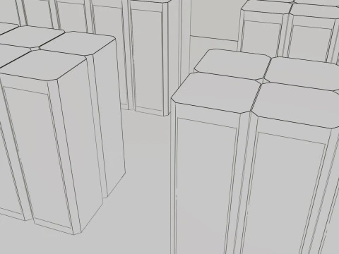 Data Center con interni e paesaggi Modello 3D