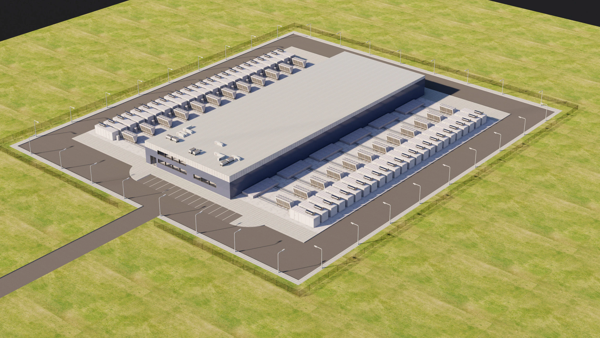 Budynek centrum danych Model 3D .c4d .max .obj .3ds .fbx .stl .blend 