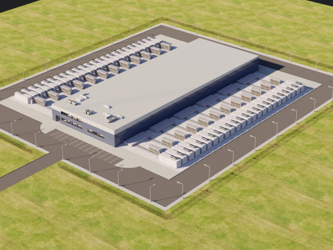 डाटा सेंटर बिल्डिंग 3D मॉडल