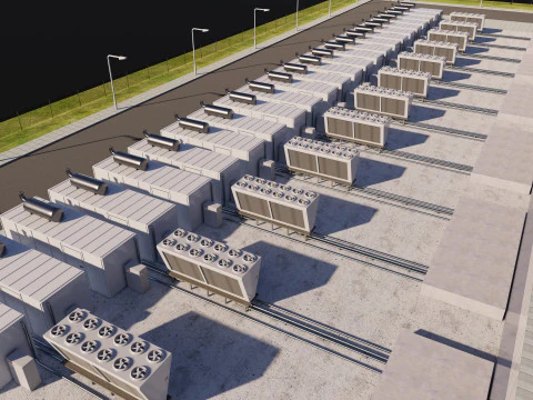 Budynek centrum danych Model 3D