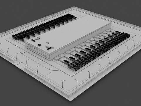 Budynek centrum danych Model 3D
