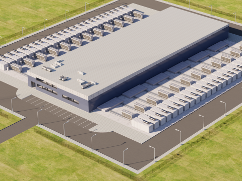 डाटा सेंटर बिल्डिंग 3D मॉडल