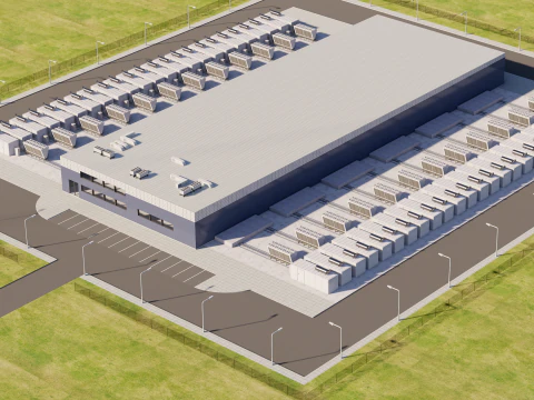 Budynek centrum danych Model 3D