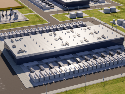 डाटा सेंटर क्षेत्र 3D मॉडल