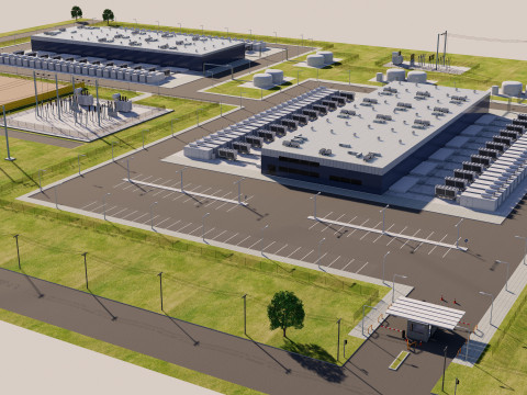 Área del centro de datos Modelo 3D