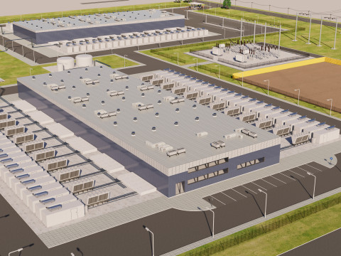 Área del centro de datos Modelo 3D